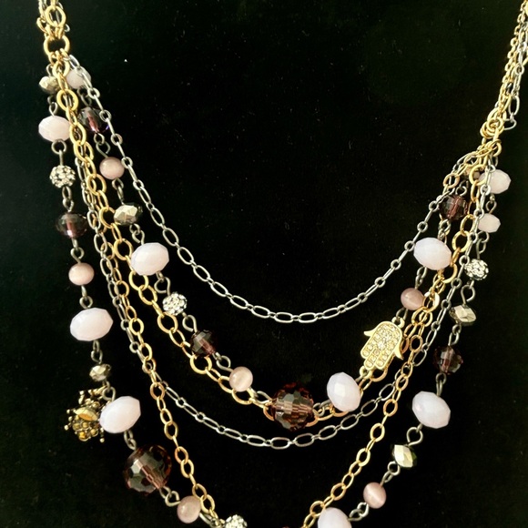 Simply Vera Multi Chain Statement Necklace - Picture 7 of 11